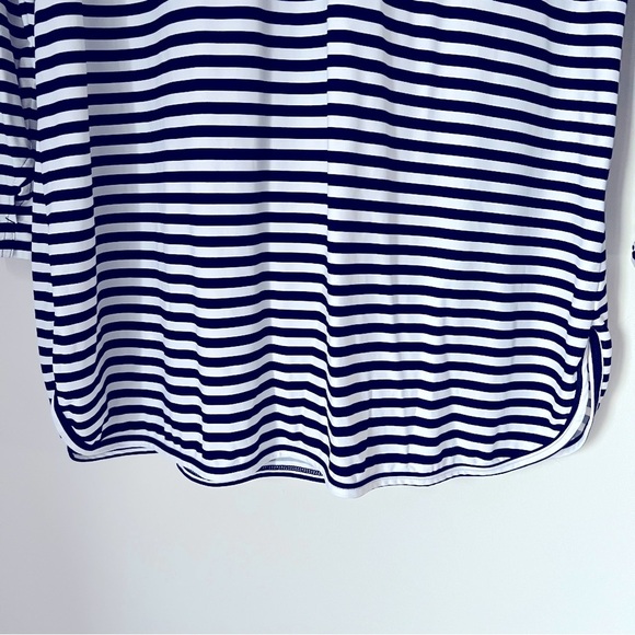 Coolibar Seacoast Swim Cover-Up Hooded Dress Black & White Stripe Beachy Coastal - Picture 9 of 16